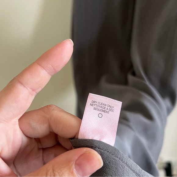 Calypso St. Barth 100% Silk Gray Reverse Seam Fringe Dress Sz‎ M Quiet Luxury - Picture 3 of 10